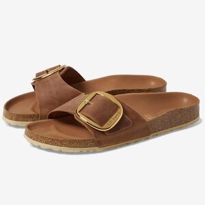 Birkenstock Madrid Big Buckle Cognac Leather